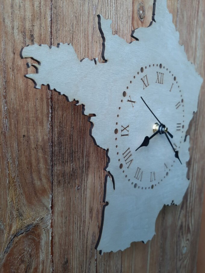 Side view of a map of France clock