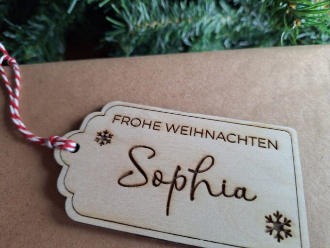 Personalised Christmas gift name tag for gift