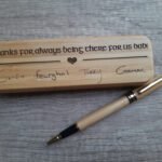 Personalised bamboo pen box and pen