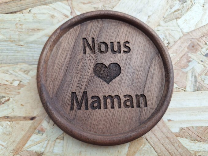 Drink coaster with personalized message