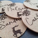 Engraved Winter themed drinks coaters