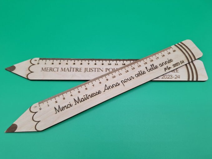 Pencil themed personalised ruler for teacher gift